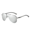 NALANDA Серебряные поляризованные солнцезащитные очки-авиаторы UV400 с зеркальными линзами, металлическая оправа, мужские женские очки с двойными мостами для путешествий на открытом воздухе, ежедневного использования