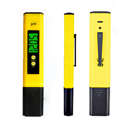 PH Detector Digital PH Tester Large LCD Display Precision PH Meter Water Quality Test Meter For Household Drinking Water, Aquarium, Swimming Pools(Yellow）