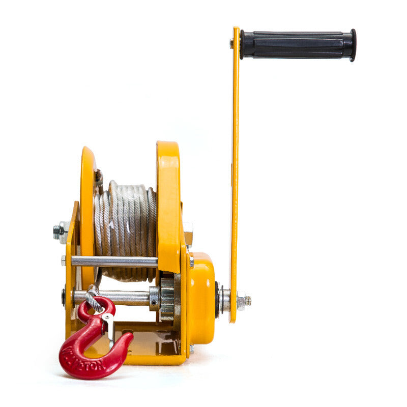 Hand Winch 1200LB Automatic Brake Hand Crank Gear Winch With 8m Steel Wire  Manual Operated Two-Way Ratchet For Boat Trailer Marine