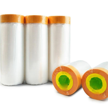 20 Rolls Of Masking Film And Paper Tape (18mm * 550mm * 20m / Roll) Decoration And Protection Construction Paint Protection Film Furniture Decoration