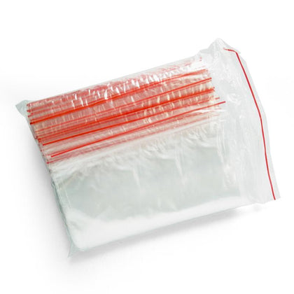 6 Pieces 5 Bags 500 Pieces Large And Small No.5 Self Sealed Food Bag Thickened Waterproof Food Transparent PE Sealed Bag Clip Chain Sealed Bag 10 × 14cm