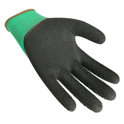 Перчатки для защиты труда Полуокруженные морщинистые перчатки Рабочие перчатки из латексной пены Противоскользящие и износостойкие (12 пар)
