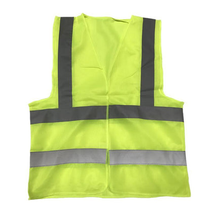 15 Pieces Yellow Reflective Vest Construction Warning Clothing Safety Protection Reflective Clothing Gray Two Horizontal Two Vertical Reflective Strip