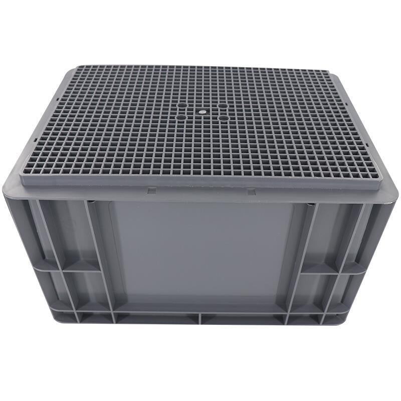 6 Pieces 300 * 200 * 150 Uncovered Grey Turnover Box Plastic Box Thickened Auto Parts Stackable Turnover Box Storage Box Parts Box