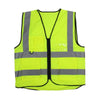 6 шт. тканевый флуоресцентный жилет с несколькими карманами (серебристо-серая светоотражающая полоса спереди, четыре кармана сзади), желтая униформа