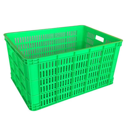 Большая квадратная пластиковая корзина, оборотная корзина, заводская пластиковая рамка, оборотная коробка, экспресс-корзина, 610 * 420 * 260 (зеленый)