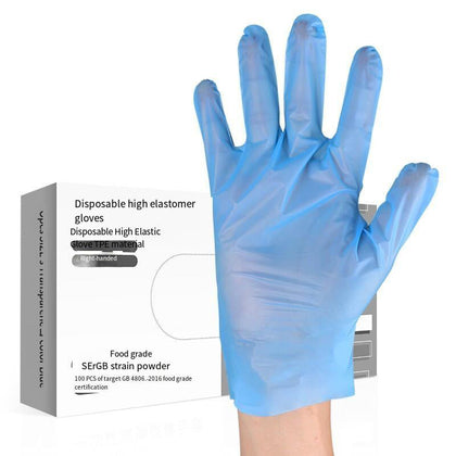 6 Boxes Disposable Food Grade Food Processing Workshop Family Hotel Thickened TPE Blue Gloves Size S (100 pieces / box)