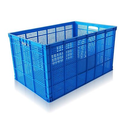 Большая квадратная пластиковая корзина Корзина для оборота Заводская пластиковая рамка Коробка для оборота Экспресс-корзина снаружи 800 * 570 * 510 (синий)