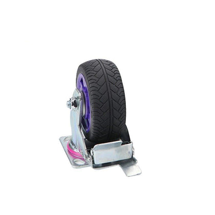 8-дюймовое бесшумное твердое резиновое колесо, плоское колесо тележки, тяжелое тормозное колесо, черный, фиолетовый