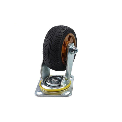 6-дюймовое бесшумное колесо из твердой резины, плоское колесо тележки, тяжелое тормозное колесо, черное золото