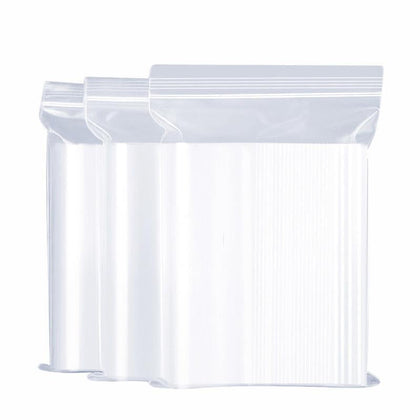 10 Bags Food Self Sealing Bag Thickened Waterproof PE Transparent Mobile Phone Mask Storage Bag Fresh-keeping Sealed Bag 17 * 25 CM 8 Silk 100 Pieces/Bag