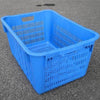 Пластиковая корзина для оборота, прямоугольная утолщенная рамка для фруктов, больших овощей, оптовая продажа, с железной ручкой, 600*420*300 мм, синяя