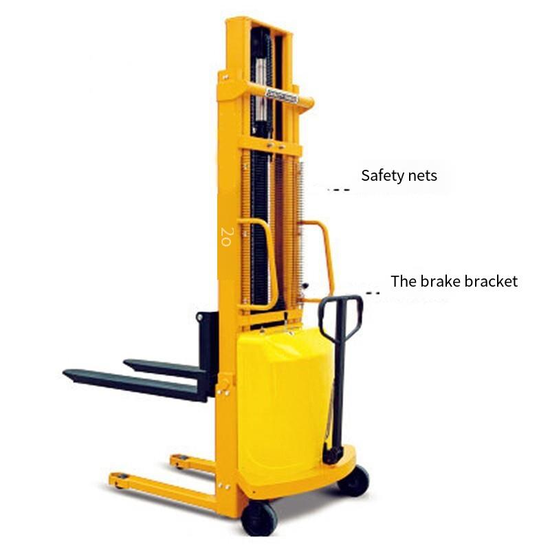 Double Gantry Semi Electric Stacker 1 Ton 2.5m Electric Forklift Hydraulic Lift Loading Unloading Pallet Stacking