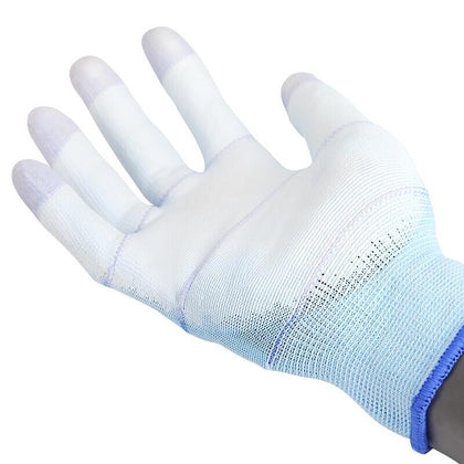 12 пар синих защитных перчаток свободного размера с полиуретановым покрытием на ладонях, строительные защитные перчатки