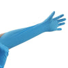 Удлиненные износостойкие одноразовые нитриловые синие перчатки (50 шт.) неопудренные перчатки длиной 40 см и толщиной 0,13 мм