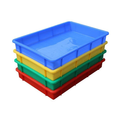 Пластиковая квадратная пластина, промышленная пластиковая коробка, прямоугольный пластиковый поднос для раковины, квадратная пластиковая раковина, ящик для инструментов, коробка для деталей, квадратная раковина, синяя, 615*420*95 мм