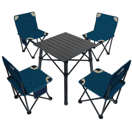 Открытый складной стол и набор стульев, стул и табурет для рыбалки, портативный стол для пикника, стул, 4 стула, 1 стол