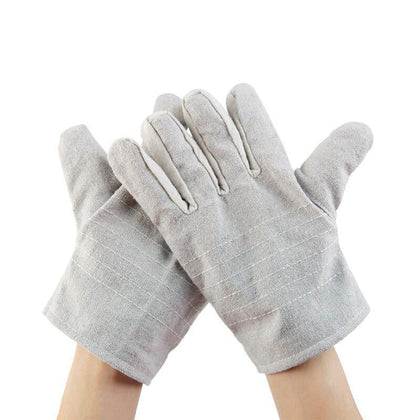 6 дюжин двухслойных холщовых перчаток Утолщенные износостойкие, устойчивые к разрыву перчатки для охраны труда Перчатки для электросварки Защитные перчатки для промышленного оборудования Средний размер 10 пар/дюжина