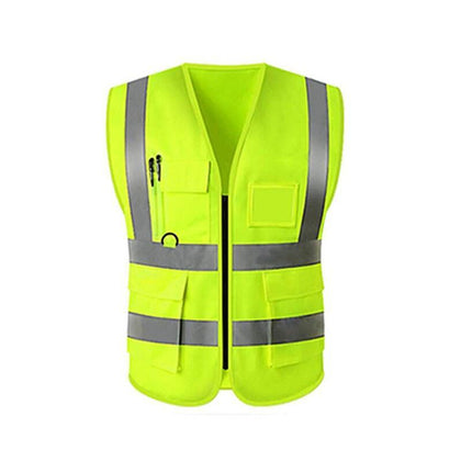 Светоотражающий жилет, светоотражающий жилет с несколькими карманами, ночная безопасность, флуоресцентная одежда для персонала