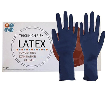 50 штук/коробка L перчатки размера без пудры одноразовое временное использование латексных синих перчаток