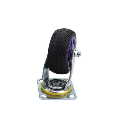 5-дюймовое бесшумное твердое резиновое колесо, плоское колесо для тачки, тяжелое направляющее колесо, черное, фиолетовое