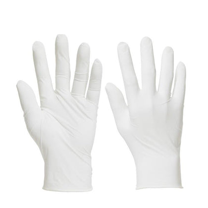 Одноразовые нитриловые перчатки (100 шт.) Тонкие водонепроницаемые противоскользящие и маслостойкие лабораторные промышленные перчатки для чистки размера S, белые