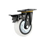 1 комплект 8-дюймовых колес с плоским дном, двойной тормоз, сверхмощное молочно-белое нейлоновое (PA) колесо, универсальное колесо