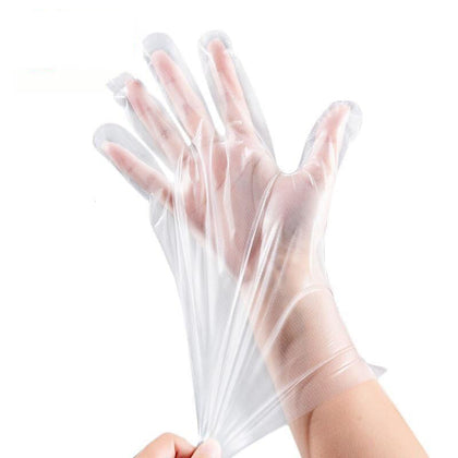 6 пакетов, свободный размер, 100 шт./пакет, одноразовые перчатки, утолщенные перчатки из CPE, прозрачные водонепроницаемые защитные перчатки для домашнего общественного питания