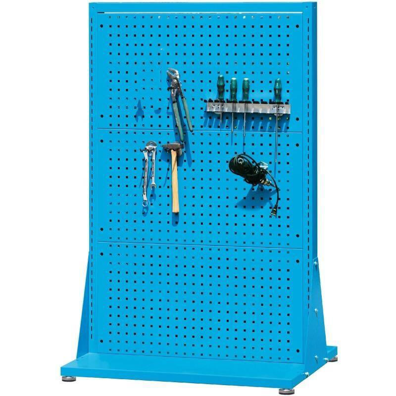Blue 1000×610×1565mm Fixed Double Side Material Finishing Rack (6 Square Holes)
