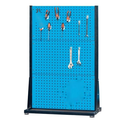 Синяя фиксированная односторонняя стойка для отделки материалов 960×375×1530 мм (3 квадратных отверстия)