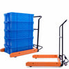 Plastic Turnover Basket Manual Forklift 1280 * 730 * 1020mm Turnover Box Trolley Basket Carrier