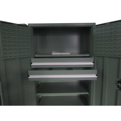 Ламинированный шкаф для хранения с двойной дверью (с выдвижным ящиком и дверной подвесной доской)