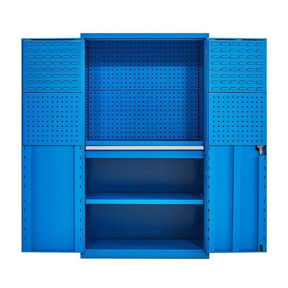 Шкаф для инструментов для тяжелого оборудования Шкаф для отделки Шкаф для хранения инструментов в мастерской Подвесная пластина Стальной шкаф Синий C2142