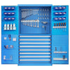 Шкаф для инструментов для тяжелой фурнитуры Шкаф для отделки Мастерская Ящик для инструментов Шкаф для хранения Подвесная пластина Стальной шкаф Синий C1882