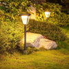Солнечная садовая лампа для виллы, уличная водонепроницаемая садовая лампа для лужайки, парковая ландшафтная лампа для украшения лужайки с двухцветным светом