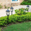 Торшер на солнечной батарее, садовая вилла, уличная лампа для двора, общественный проход, водонепроницаемый торшер для лужайки, черный двухцветный светильник 