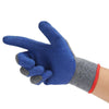 Морщинистые латексные перчатки Хлопковая нить Износостойкие противоскользящие Дышащие защитные перчатки для работы на объекте Серый Синий 12 пар Один размер