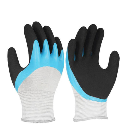 12 пар двухслойных латексных пропитанных черных защитных перчаток свободного размера, вспененных матовых перчаток, строительных защитных перчаток