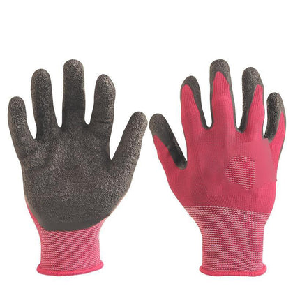 Перчатки для защиты труда Латексные перчатки против морщин с клеящим слоем Противоскользящие износостойкие дышащие перчатки 12 пар Фиолетовый Красный Свободный размер