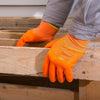 12 пар полиэтиленовых защитных перчаток свободного размера, нитриловые полиуретановые оранжевые рабочие перчатки, перчатки с покрытием, рабочие защитные перчатки