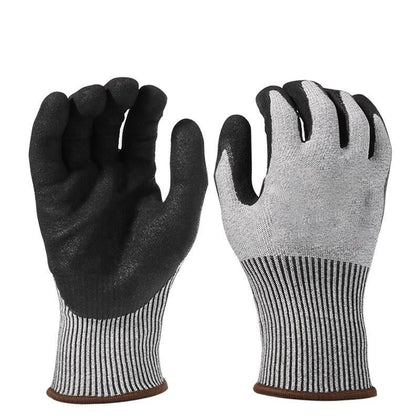 1 пара перчаток против порезов. Нитриловые матовые перчатки. 13 игл. Класс 5. Противоразрывные, противопрокалывающие, износостойкие дышащие защитные перчатки. Свободный размер.
