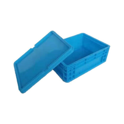 коробка оборачиваемости корзины 600 * 400 * 280мм пластиковая с крышкой утолщенной синью