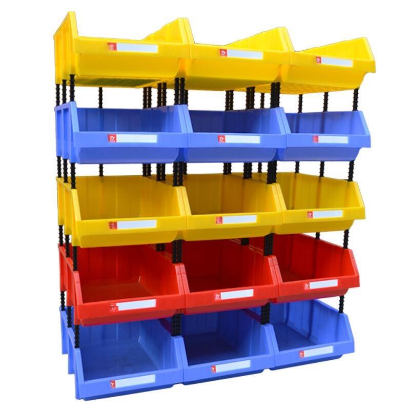 Red Inclined Plastic Box Combined Parts Box Material Box Assembly Component Box Tool Box Shelf X1 180 * 120 * 80mm (50 Pieces)