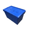 Наклонная коробка для переворота вилок с крышкой Коробка для транспортировки материалов Корзина для материалов Наклонная коробка для вилок Супер распределительная коробка, синяя 600*400*340 мм