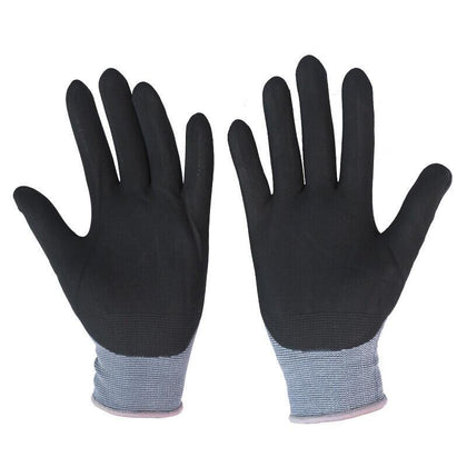 6 пар экологически чистых текстильных перчаток. Бутадиенитриловые ПУ. Удобные маслостойкие, противоскользящие и износостойкие перчатки для охраны труда.