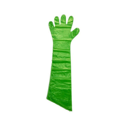 10 коробок, 90 см, 50 шт./кор., одноразовые перчатки, устойчивые к разрыву и герметичности, удлиненные полиэтиленовые зеленые перчатки