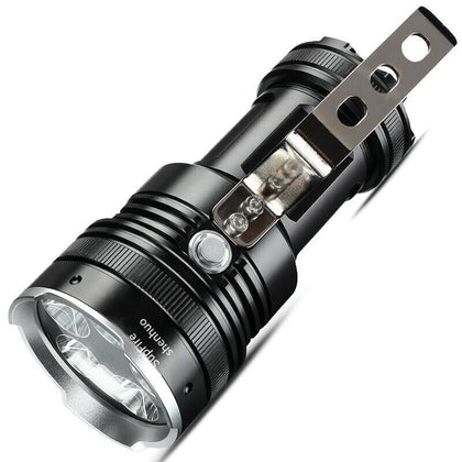27 Вт мощный фонарик, уличный прожектор, высокая яркость, вспышка, USB перезаряжаемый портативный поисковый светильник