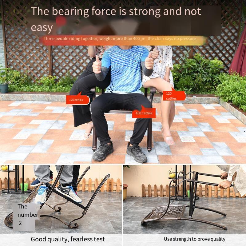 Outdoor Barbecue Tables And Chairs Courtyard Terrace Outdoor Electric Baking And Carbon Baking Dual-purpose Garden Household Cast Aluminum Alloy