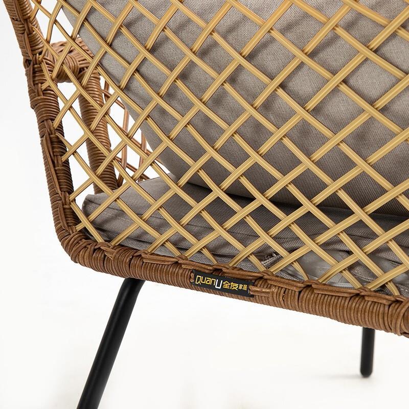 Home Reclining Chair Nordic Imitation Rattan Chair Leisure Outdoor Chair Combination Balcony Table Chair Lazy Chair Break Chair Brown Leisure Chair