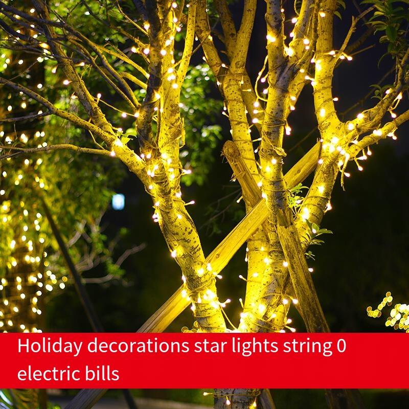 Solar Lamp String LED Color Lamp Flashing Lamp String Lamp Courtyard Garden Balcony Decoration Hanging Tree Color Light All Over The Sky Star Lamp